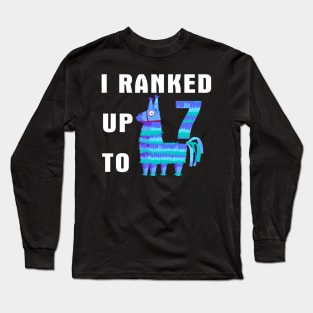 I Ranked Up To 7 Birthday Video Game Llama Long Sleeve T-Shirt